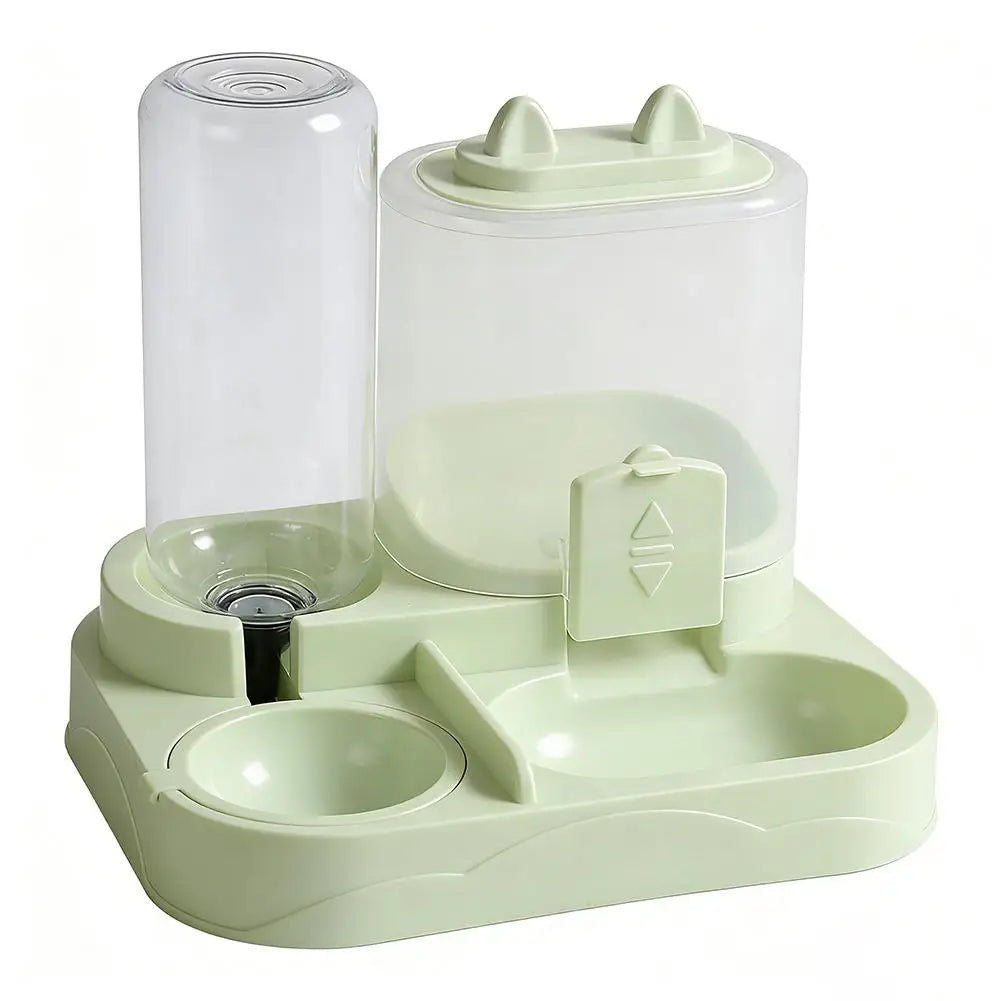 Cat Feeder Dual Food Bowl Automatic Feeder Dog Cat Food Bowl With Water Dispenser Pet Food Storage Dispenser Large Capacity