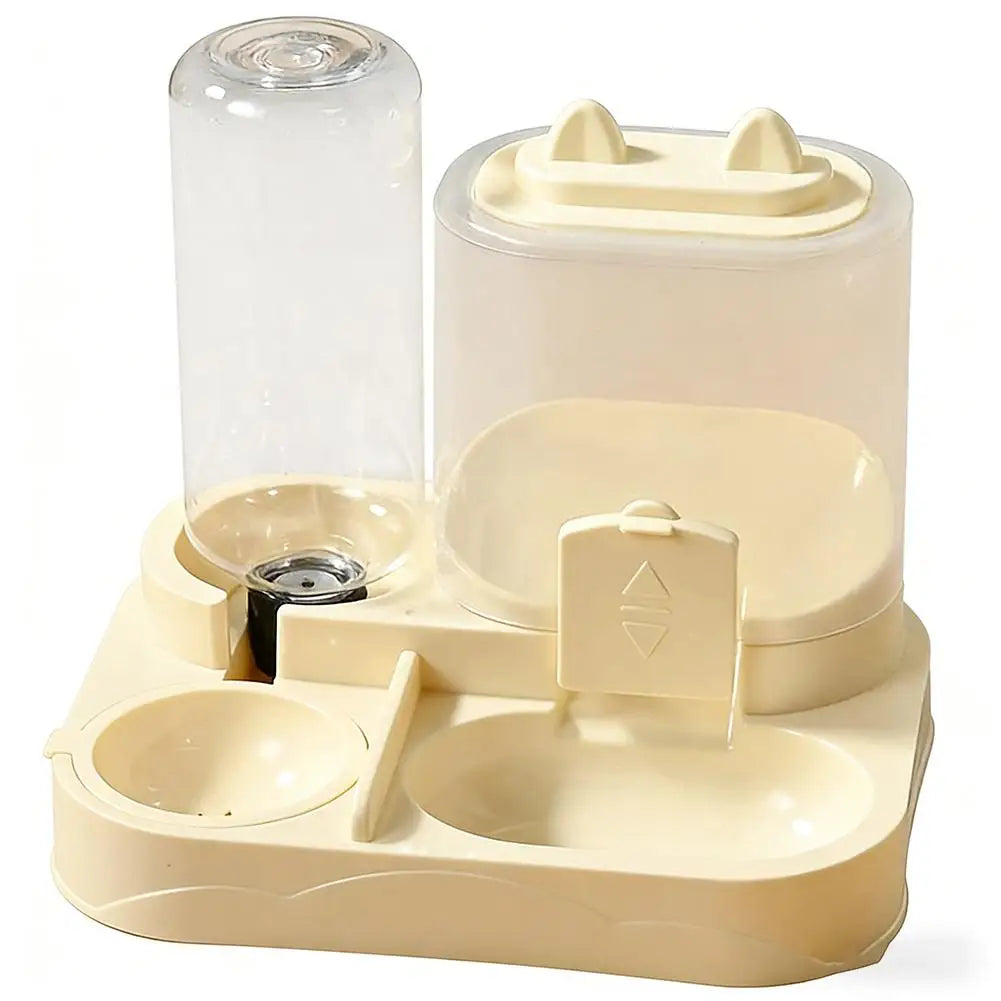 Cat Feeder Dual Food Bowl Automatic Feeder Dog Cat Food Bowl With Water Dispenser Pet Food Storage Dispenser Large Capacity