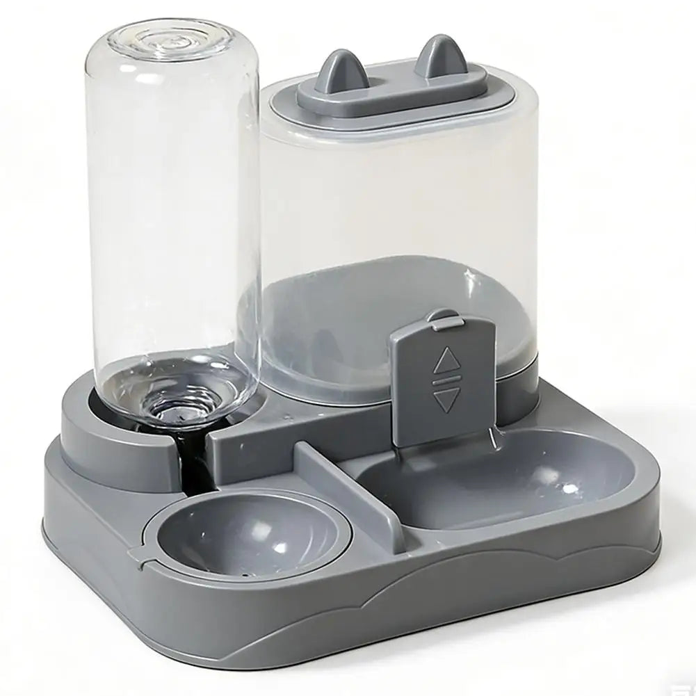 Cat Feeder Dual Food Bowl Automatic Feeder Dog Cat Food Bowl With Water Dispenser Pet Food Storage Dispenser Large Capacity