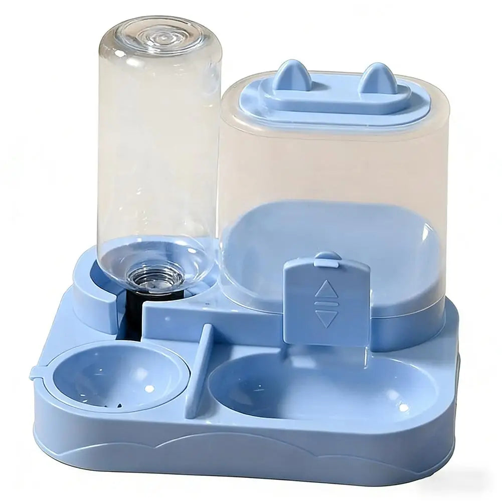 Cat Feeder Dual Food Bowl Automatic Feeder Dog Cat Food Bowl With Water Dispenser Pet Food Storage Dispenser Large Capacity